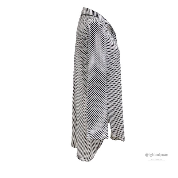 Como Vintage Black White Polk Dot Tunic Blouse S - Picture 5 of 12